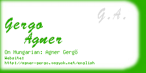 gergo agner business card